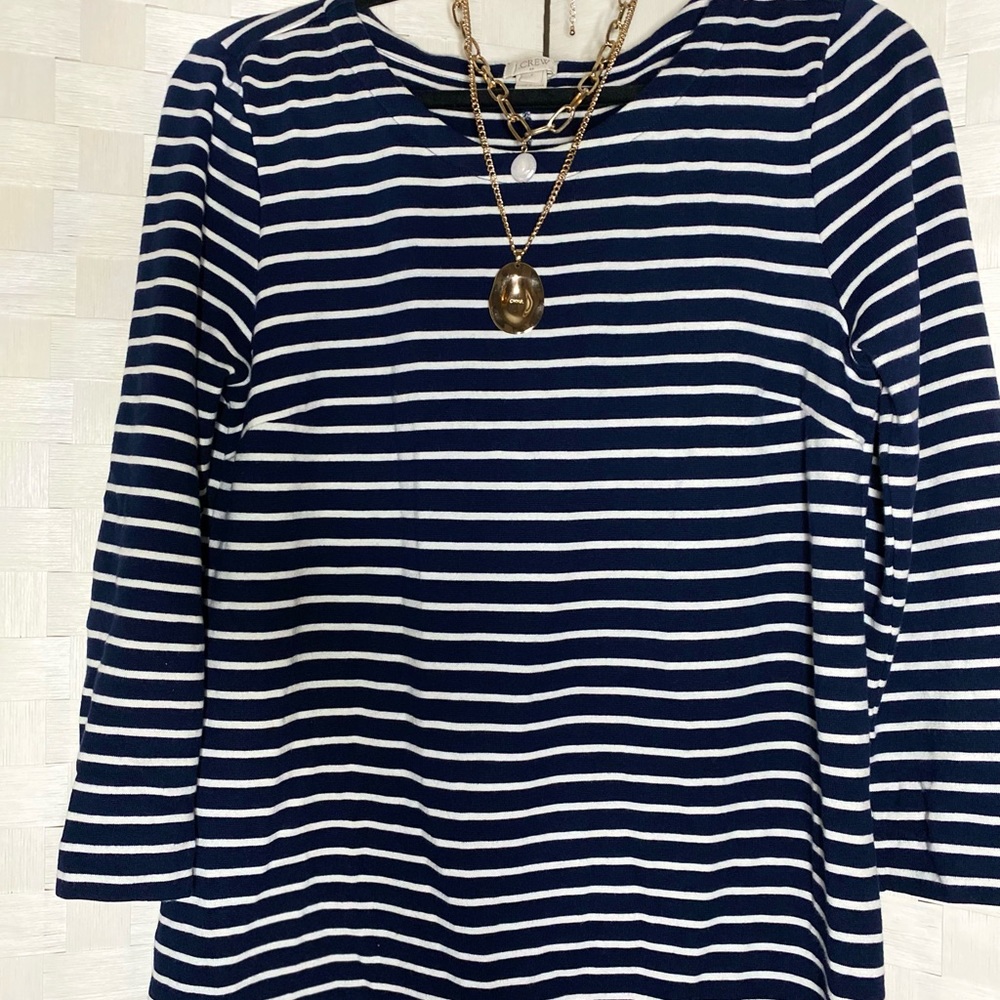 J.Crew Navy & White Shift dress